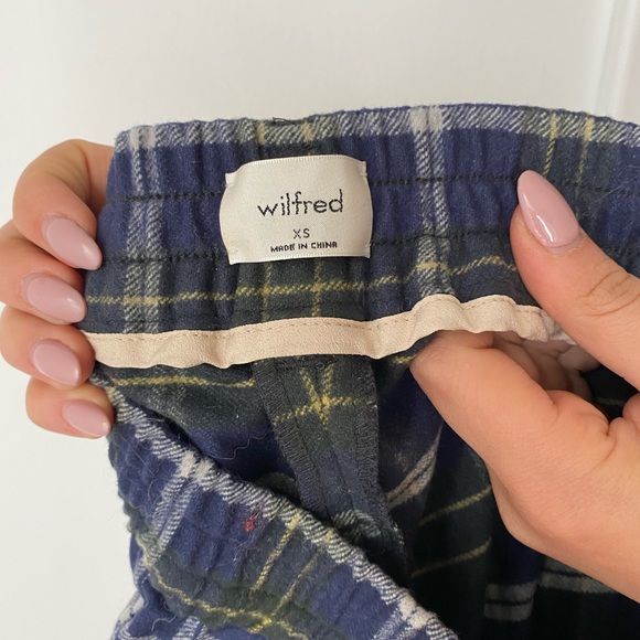 ARITZIA WILFRED Navy Tartan Pant - Picture 6 of 6